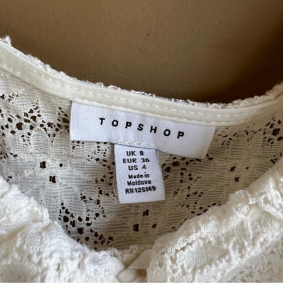 Topshop Cottagecore Crop Top - Size 4 - Festival Casual Summer - Picture 3 of 5